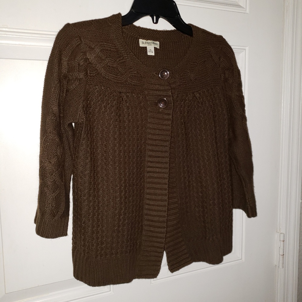 St st. john's bay women's brown knitted sweate Bsy